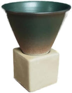 Ceramic Pedestal Coffee Cup, 7 Oz Flared Mug with Square Holder, 25 Colors (Teal Cocoa Gradient) by Unknown