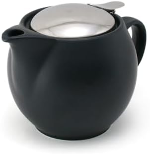Zero Japan Bee House Round Teapot For One, 15 Oz - Ceramic Tea Pot with Stainless Steel Lid and Infuser, Smooth-Pour Spout, Diswasher and Microwave Safe Tea Pots (Noble Black) by ZEROJAPAN