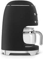 Smeg 50's Retro Style Aesthetic Drip Coffee Machine with 10 Cup Glass Carafe, Auto Start Feature, Keep Warm Plate, and Two Coffee Strength Settings (Matte Black) - Image 6
