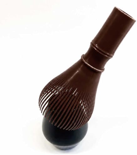 Japanese Tea Whisk Made of Resin, Non-breakable Dishwasher Compatible, Made in Japan, Brown Bamboo Color by OKADAEN