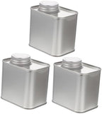 3pcs Airtight Coffee and Tea Canisters Square Tin Storage Jars for Sugar Loose Leaf Tea and Coffee Powder Moisture Secure Lids by MOLUCKFU