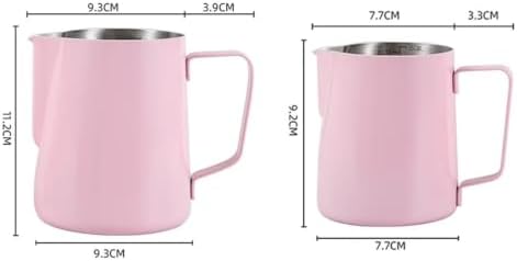 Milk Frother Cup Stainless Steel 350/600ML Coffee Milk Frothing Pitcher Jug 304 Stainless Steel Latte Cup, With Scale Frother Utensils(Red 350ML 1Pcs) - Image 4