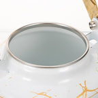 Marble Pattern Enamel Tea Kettle, 1.7L Stovetop Water Kettle for Home Use, Suitable for Gas Furnace and Induction Cooker, Ideal for Brewing Tea, Coffee, and More - Image 5