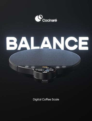 Cocinare Balance Digital Coffee Scale, Precision Control with Three Modes - Brewing Assist, Weighing, Competition, Digital Kitchen Scale for Coffee and Small Goods, Up to 3000g (Obsidian Black) - Image 2