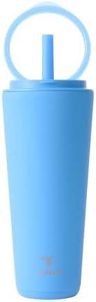 REDUCE Halo 32 oz Stainless Steel Vacuum Insulated Tumbler - Spill Proof Travel Mug with Flip Handle Lid - Keeps Drinks Cold for 32 Hrs - Dishwasher Safe - Cupholder Friendly - Oahu Blue by Reduce
