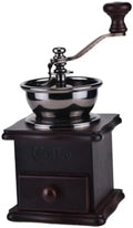 Manual Coffee Bean Hand Grinder Wooden Burr Mill for Grain by COOLHIYA