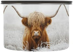 Stainless Steel Coffee Storage Containers with Airtight Lid, Winter Highland Cow 30oz Food Storage Container Kitchen Canister for Tea, Coffee Beans, Ground, Sugar Storage by Quteprint