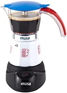 Imusa Special Edition Electric Cuba/Domino themed Espresso Maker, 3 or 6 Cups, White, Red, Blue by VisitIMUSA