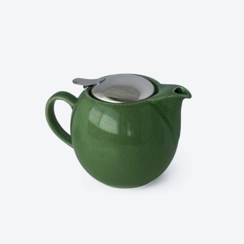 Zero Japan Bee House Round Teapot For One, 24 Oz - Ceramic Tea Pot with Stainless Steel Lid and Infuser, Smooth-Pour Spout (Crackle Green) - Image 2