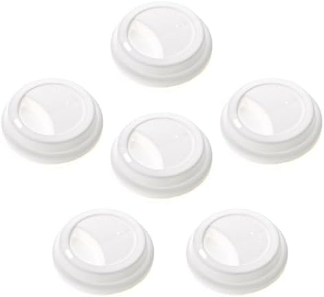 Aspire 60 PCS Silicone Drinking Lid, Reusable Coffee Cup Covers/Lids (Fits Cup Rim 3.46-3.62 Inches / 8.8-9.2cm), Microwave & Dishwasher Safe - White by Unknown