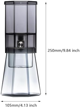 Iced Coffee Maker Cold Brew Coffee Maker Glass Carafe Drip Coffee Maker Glass Pitcher Portable Build Heat Resistant Lid Detachable Washable Parts Comp, Black - Image 3