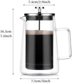 French Press Coffee & Tea Maker With Scale 3 Filter Stainless Steel Filter Plunger System & Durable Borosilicate Heat Resistant Glass For Hot & Cold Brew(350ml) - Image 6