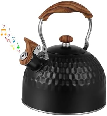 Tea Kettle Stovetop Whistling Teakettle Teapot, Stainless Steel, 2.5 L Black by GHJETW
