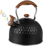Tea Kettle Stovetop Whistling Teakettle Teapot, Stainless Steel, 2.5 L Black by GHJETW