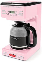 Nostalgia Retro 12-Cup Programmable Coffee Maker With LED Display, Automatic Shut-Off & Keep Warm, Pause-And-Serve Function, Pink by Nostalgia