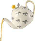 Farmhouse Animal Pattern Teapot with Infuser for Loose Leaf Tea, 20.3 Fl oz (600ml), White with Animal Illustration (Zebra) - Image 2