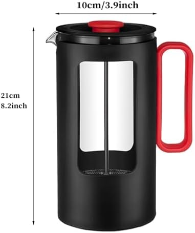 French Press Coffee Maker Coffee Press With Plastic Handle, Double Wall Insulation & Stainless Steel Filter Screen, High Borosilicate Glass Liner, For Coffe And Tea(/White,1l) - Image 7