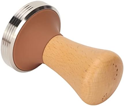 Aramox Coffee Tamp Mat Silicone Corner Tamping Mat 2 Pack with Beech Tamper 90 Degree Counter Edge Fit Flat Base Even Pressure for Home Baristas Coffee Station (51mm / 2.01in Tamper) - Image 4