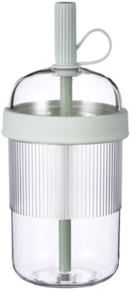Reusable High-Clarity Copolyester Tumbler with Straw and Cap, 18oz Portable Coffee Mug with Ribbed Grip, Travel Cup for Office and Car - 540ml Multiple Colors (Cyan White) by Unknown
