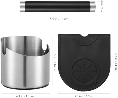 Cabilock Coffee Knock Box Grounds Container with Removable Knock Bar and Non-Slip Silicone Pad 4.52X4.33X4.33In for Home Cafe Bar Espresso Use - Image 4