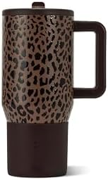 HydroJug Traveler 20oz Kids Insulated Tumbler with Handle, Brown Leopard by Hydrojug