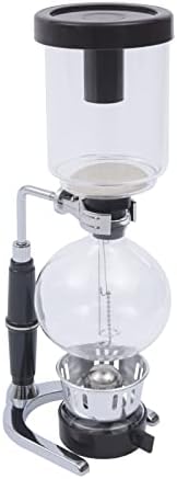 Vacuum Coffee Pot, 5 Cups(500ml), Siphon Syphon Coffee Maker, Borosilicate Glass, Stainless Steel, Black by FLYHERO