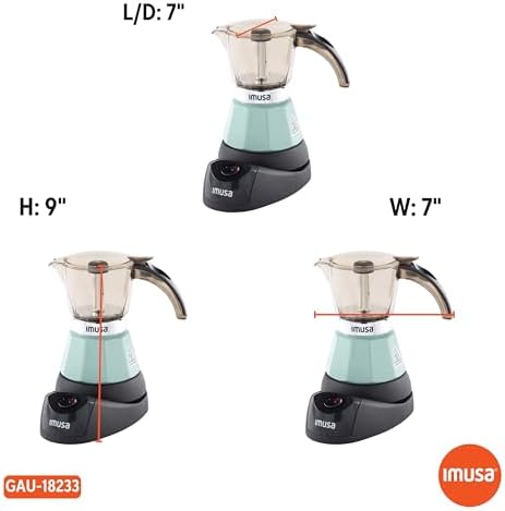 IMUSA 3 or 2 Cup Electric Espresso Maker with Cool-touch Handle, Mint - Image 7