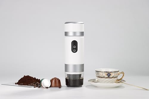 Portable Coffee Maker KF-JN-03 with Digital Display & 20 BAR Pressure – Hot & Cold Brew, Compatible with Coffee Grounds and Capsules, Compact Single-Serve Design with Transparent Cup & 60ml Tank - Image 5