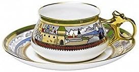 Bone China Cup and Saucer Bilibina Village at the Lake 6.1 fl.oz/180ml by Unknown