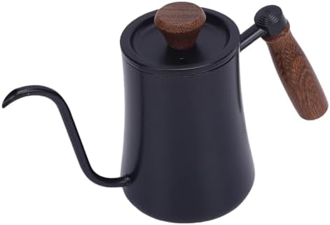 Walfront Gooseneck Coffee Kettle, 600ml 304 Stainless Steel Pour Over Kettle with Wood Handle, Long Spout, Measurement Marks, Precision Brewing Pot for Home Coffee Drip Brewing (Black) - Image 2