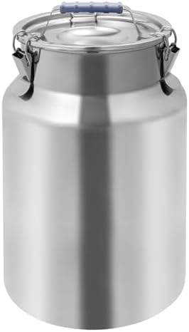 12L/3.17Gal Stainless Steel Airtight Canister Silver Round Food Storage Canisters with Airtight Lid&Locking Clamp Rice Cereal Grain Canisters Container Bucket for Rice Milk Jug Coffee Bean Storage by DUTTIETY