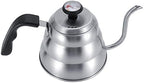 Stainless Steel Coffee Tea Pot Pouring Drip Kettle with Gooseneck and Thermometer, Anti Rust, Ergonomic Handle, Safe for Gas, Electric, and Induction Stove, Large Capacity(1L) - Image 5