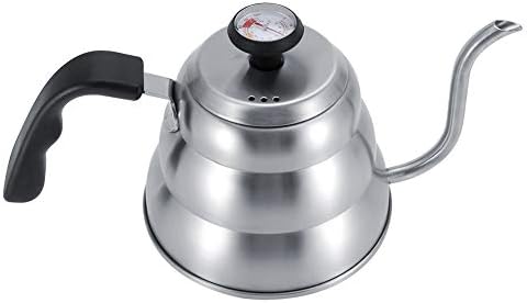 Stainless Steel Coffee Tea Pot Pouring Drip Kettle with Gooseneck and Thermometer, Anti Rust, Ergonomic Handle, Safe for Gas, Electric, and Induction Stove, Large Capacity(1L) - Image 5