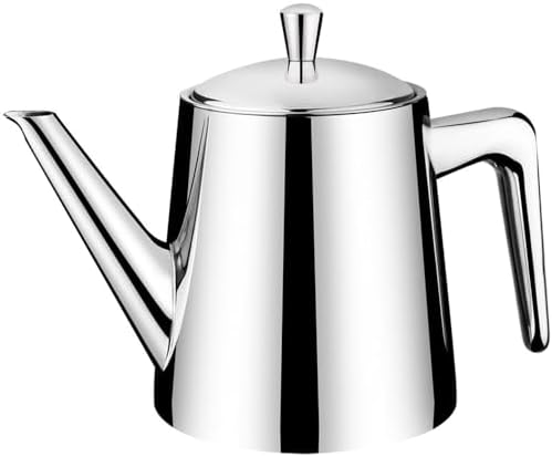 304 Stainless Steel Teapot Long Strain Large Capacity Teapot with Infuser and Removable Filter for Home Restaurant Office Dinnerware Accessories Drinkware Item (1500ml) by BEVANSOL