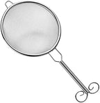 Stainless Steel Fine Mesh Kitchen Strainer with Small Skimmer Spoons - Premium Quality Flour Sieve and Tea Infuser - Cooking Accessories for Culinary Enthusiasts by Unknown