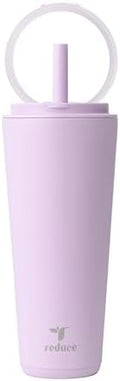 REDUCE Halo 32 oz Stainless Steel Vacuum Insulated Tumbler - Spill Proof Travel Mug with Flip Handle Lid - Keeps Drinks Cold for 32 Hrs - Dishwasher Safe - Cupholder Friendly - Lilac Bud by Reduce