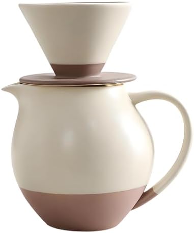 Ceramic Pours Over Coffee Brewer Dripper and Carafe Pots Set for Hot and Cold Brewing Enthusiasts Gift Pitcher by Unknown