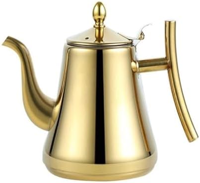 Premium Gooseneck Stainless Steel Tea Kettle - 1L Capacity for Perfect Pour Over Coffee & Tea, Ideal for Home, Office & Camping(Gold,2.1 Quart) by Unknown