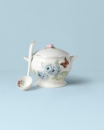 Lenox Butterfly Meadow Porcelain Soup Tureen and Ladle Set - Image 6