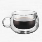 Double Wall Glass Coffee Cup, Insulated Tea, Café, Milk Mug (2-piece pack) (130ml, Vintage) - Image 4