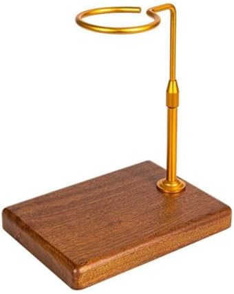 Pour Over Coffee Stand with Solid Wood Base(Round-Copper) by Unknown