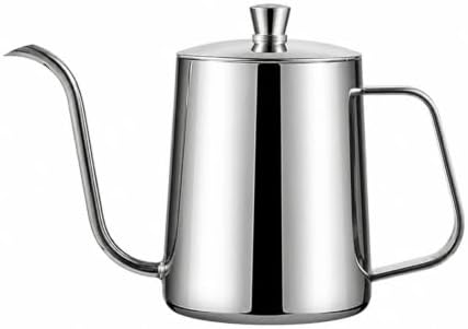 Gooseneck Coffee Pouring Kettle 600ml Thick 304 Stainless Steel Precision Spout Teapot for Manual Pour Over and Home, Silver by Unknown