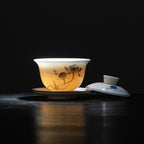 Gaiwan Tea Set Gongfu Tea Cup Hand-painted Lotus Chinese Tea Set - Image 2