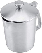Stainless Steel Milk Frothing Pitcher Milk Frothing Pitcher High Capacity Stainless Steel Milk Frothing Pitcher Coffee Cup Mug with Cover Measurement(1000ML) - Image 6