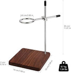 Pour Over Coffee Stand, Height Adjustable Hand Drip Cone Filter Holder, Premium Solid Walnut Wood Base & 304 Stainless Steel Dripper Station for Home Cafe Station, Walnut（Stand Only） - Image 7
