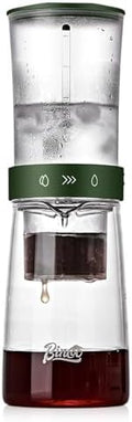 Bincoo Drip Cold Brew Coffee Maker,450ml High Borosilicate Glass Ice Drip Coffee Brewer,Adjustable Dual-Outlet Drip Speed, Constant Pressure Brewing by Bincoo