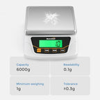 Bonvoisin Digital Gram Scale 6000g x 0.1g Lab Scale with 6 Units - Image 2