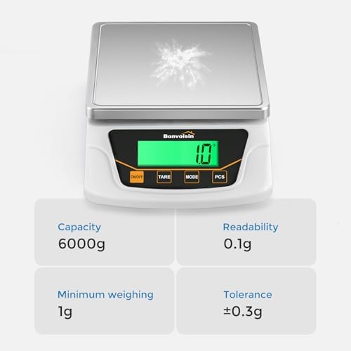 Bonvoisin Digital Gram Scale 6000g x 0.1g Lab Scale with 6 Units - Image 2