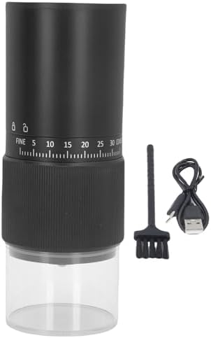AUNMAS Electric Coffee Grinder Portable USB Rechargeable with Ceramic Burr 40 Adjustable Settings for Espresso French Press Drip Coffee Compact Travel Home Office Use by AUNMAS