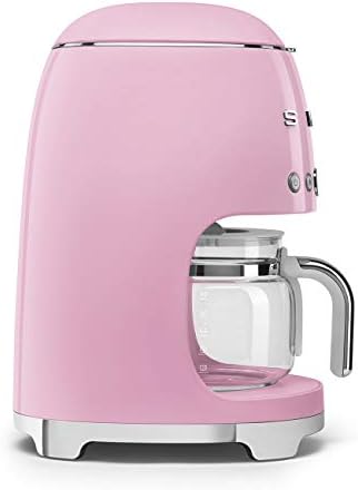 Smeg 50's Retro Style Aesthetic Drip Coffee Machine with 10 Cup Glass Carafe, Auto Start Feature, Keep Warm Plate, and Two Coffee Strength Settings (Pink) - Image 4